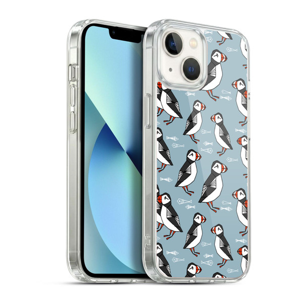 Andrea Lauren Design Birds Puffins Soft Gel Case for Apple iPhone 13