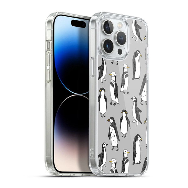 Andrea Lauren Design Birds Gray Penguins Soft Gel Case for Apple iPhone 13 Pro Max & MagSafe