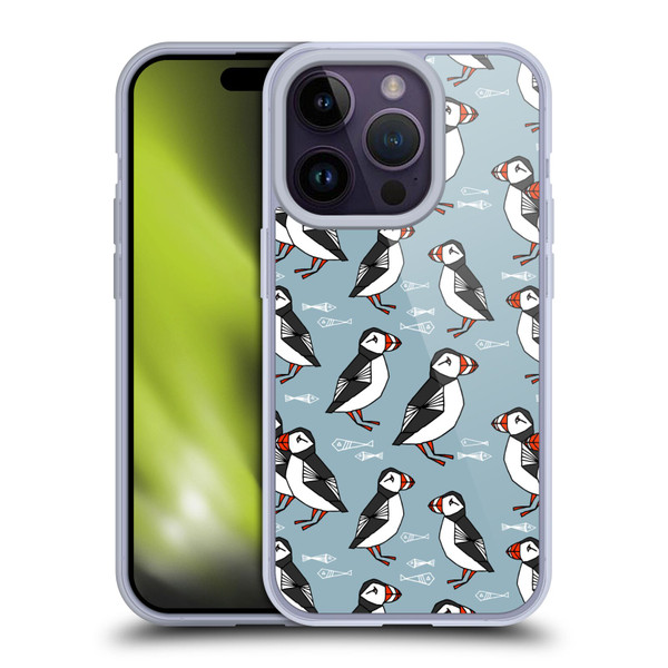 Andrea Lauren Design Birds Puffins Soft Gel Case for Apple iPhone 14 Pro