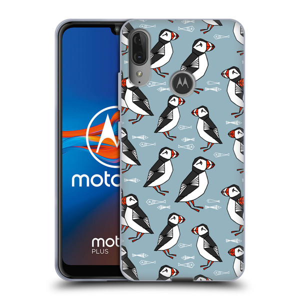Andrea Lauren Design Birds Puffins Soft Gel Case for Motorola Moto E6 Plus