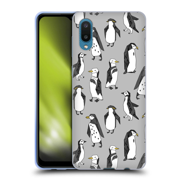 Andrea Lauren Design Birds Gray Penguins Soft Gel Case for Samsung Galaxy A02/M02 (2021)