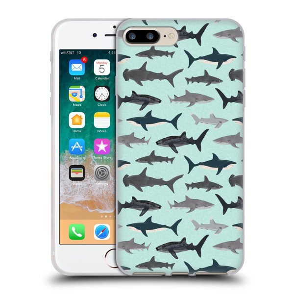 Andrea Lauren Design Sea Animals Sharks Soft Gel Case for Apple iPhone 7 Plus / iPhone 8 Plus