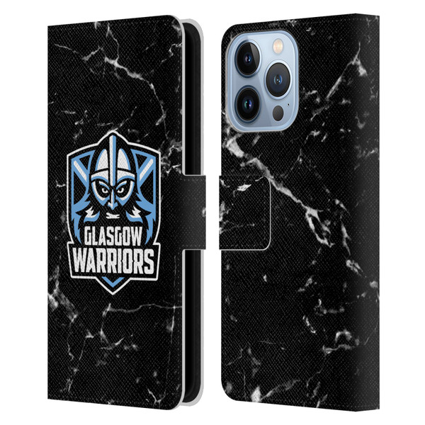 Glasgow Warriors Logo 2 Marble Leather Book Wallet Case Cover For Apple iPhone 13 Pro