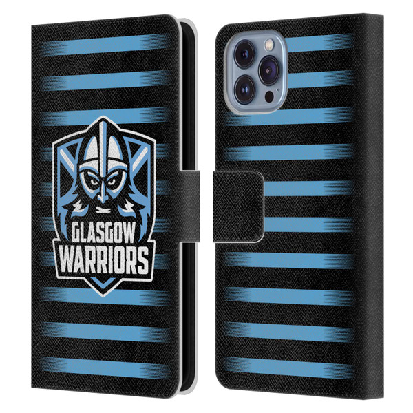 Glasgow Warriors Logo 2 Stripes Leather Book Wallet Case Cover For Apple iPhone 14