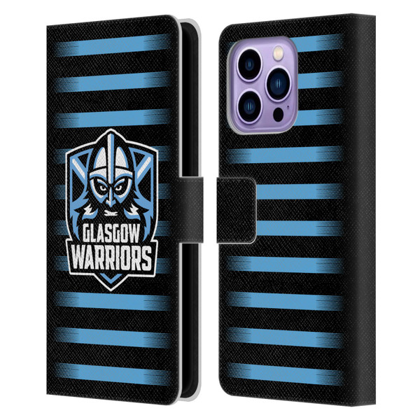 Glasgow Warriors Logo 2 Stripes Leather Book Wallet Case Cover For Apple iPhone 14 Pro Max