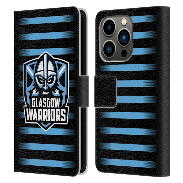 Glasgow Warriors Logo 2 Stripes Leather Book Wallet Case Cover For Apple iPhone 14 Pro