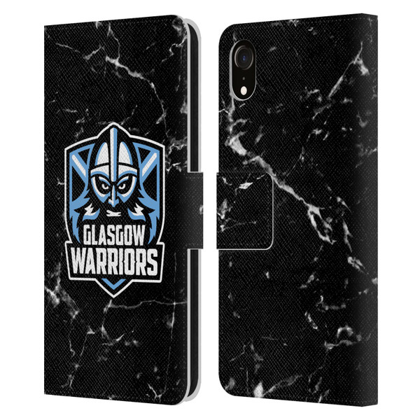 Glasgow Warriors Logo 2 Marble Leather Book Wallet Case Cover For Apple iPhone XR
