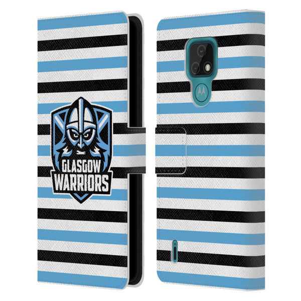 Glasgow Warriors Logo 2 Stripes 2 Leather Book Wallet Case Cover For Motorola Moto E7