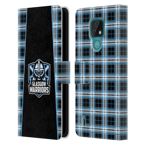 Glasgow Warriors Logo 2 Tartan Leather Book Wallet Case Cover For Motorola Moto E7