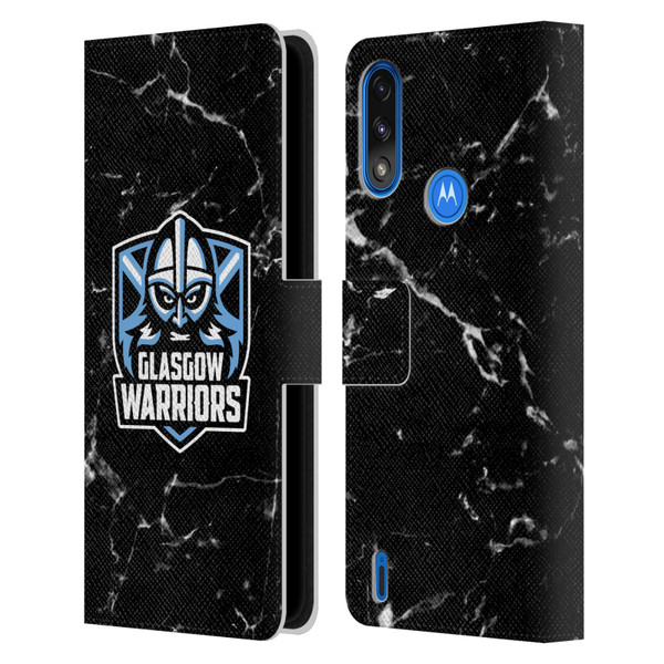 Glasgow Warriors Logo 2 Marble Leather Book Wallet Case Cover For Motorola Moto E7 Power / Moto E7i Power