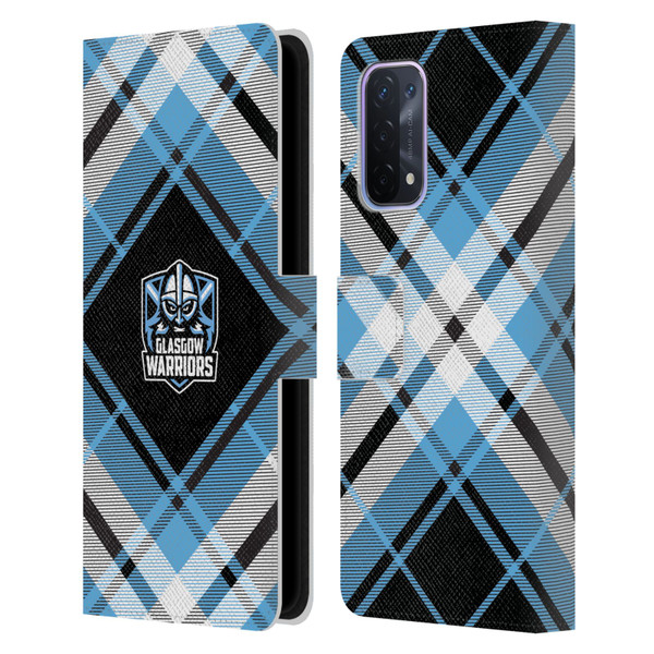 Glasgow Warriors Logo 2 Diagonal Tartan Leather Book Wallet Case Cover For OPPO A54 5G