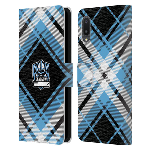 Glasgow Warriors Logo 2 Diagonal Tartan Leather Book Wallet Case Cover For Samsung Galaxy A02/M02 (2021)