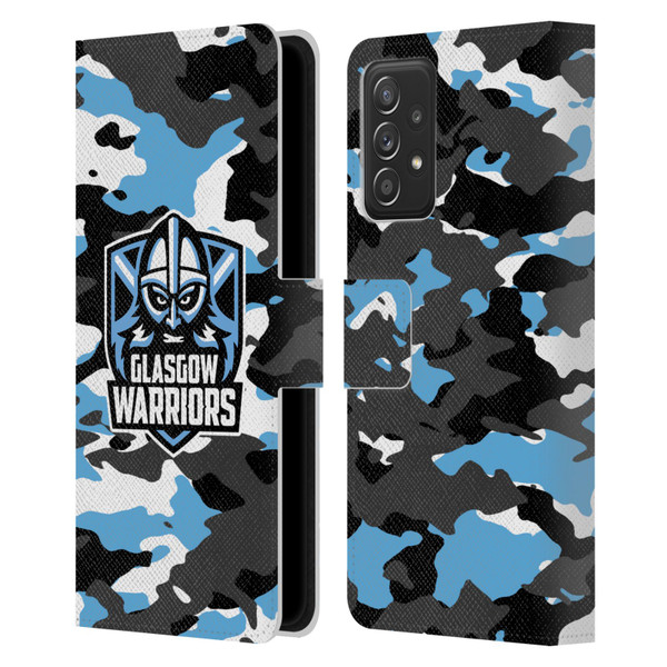 Glasgow Warriors Logo 2 Camouflage Leather Book Wallet Case Cover For Samsung Galaxy A52 / A52s / 5G (2021)