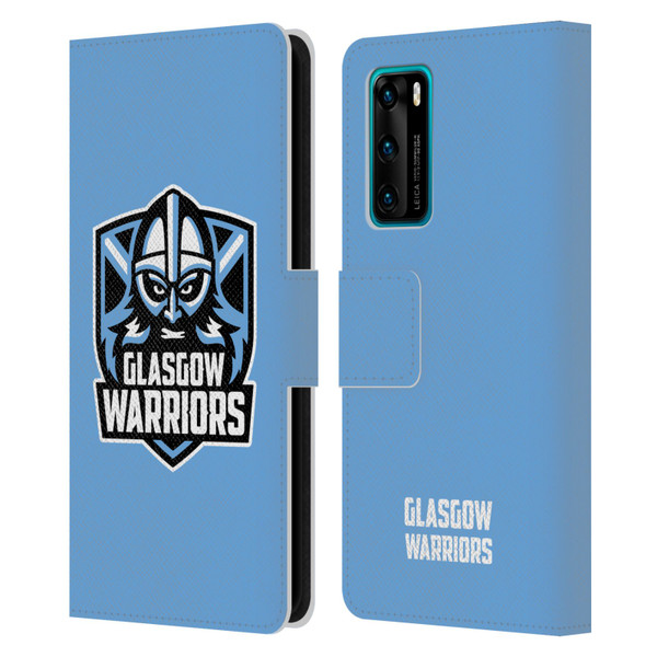 Glasgow Warriors Logo Plain Blue Leather Book Wallet Case Cover For Huawei P40 5G