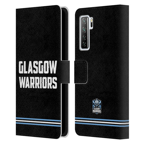 Glasgow Warriors Logo Text Type Black Leather Book Wallet Case Cover For Huawei Nova 7 SE/P40 Lite 5G