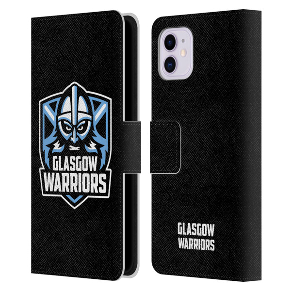 Glasgow Warriors Logo Plain Black Leather Book Wallet Case Cover For Apple iPhone 11