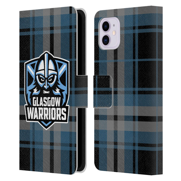 Glasgow Warriors Logo Tartan Leather Book Wallet Case Cover For Apple iPhone 11