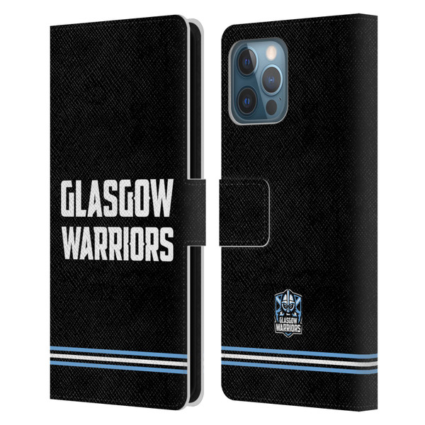Glasgow Warriors Logo Text Type Black Leather Book Wallet Case Cover For Apple iPhone 12 Pro Max