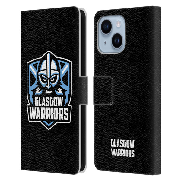 Glasgow Warriors Logo Plain Black Leather Book Wallet Case Cover For Apple iPhone 14 Plus