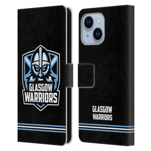 Glasgow Warriors Logo Stripes Black Leather Book Wallet Case Cover For Apple iPhone 14 Plus