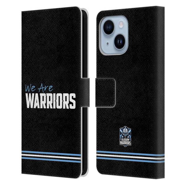 Glasgow Warriors Logo We Are Warriors Leather Book Wallet Case Cover For Apple iPhone 14 Plus