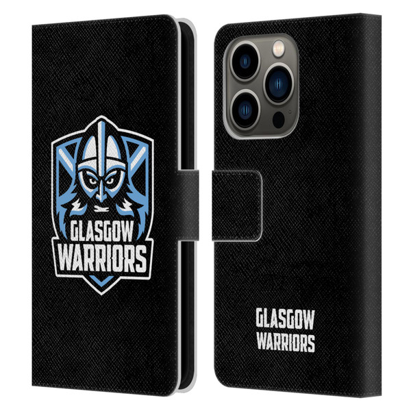 Glasgow Warriors Logo Plain Black Leather Book Wallet Case Cover For Apple iPhone 14 Pro