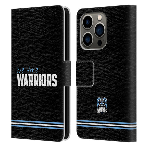 Glasgow Warriors Logo We Are Warriors Leather Book Wallet Case Cover For Apple iPhone 14 Pro
