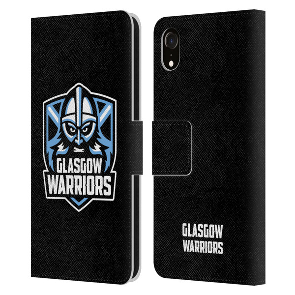 Glasgow Warriors Logo Plain Black Leather Book Wallet Case Cover For Apple iPhone XR