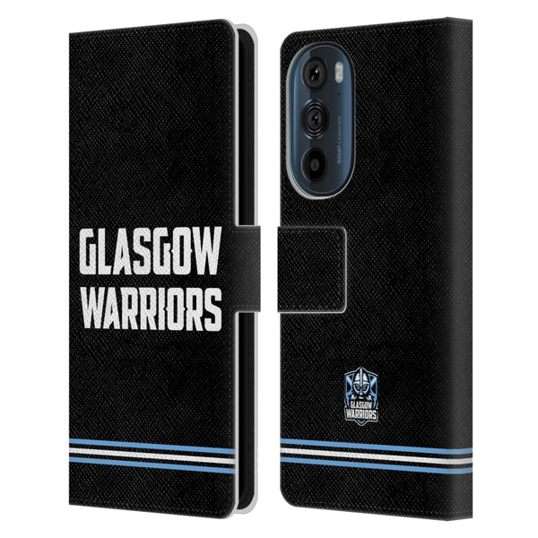 Glasgow Warriors Logo Text Type Black Leather Book Wallet Case Cover For Motorola Edge 30
