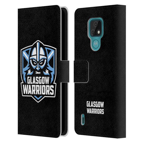 Glasgow Warriors Logo Plain Black Leather Book Wallet Case Cover For Motorola Moto E7