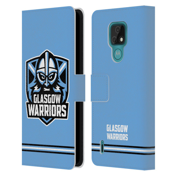 Glasgow Warriors Logo Stripes Blue Leather Book Wallet Case Cover For Motorola Moto E7