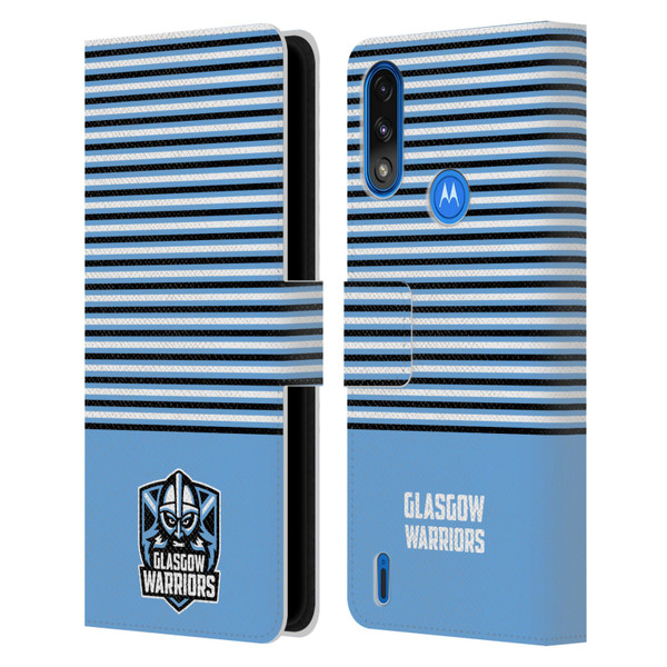 Glasgow Warriors Logo Stripes Blue 2 Leather Book Wallet Case Cover For Motorola Moto E7 Power / Moto E7i Power