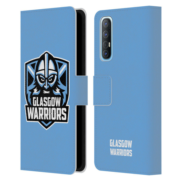 Glasgow Warriors Logo Plain Blue Leather Book Wallet Case Cover For OPPO Find X2 Neo 5G
