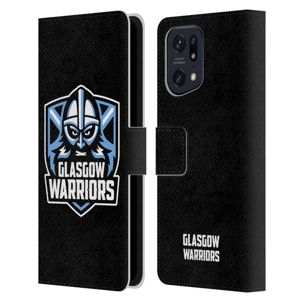 Glasgow Warriors Logo Plain Black Leather Book Wallet Case Cover For OPPO Find X5