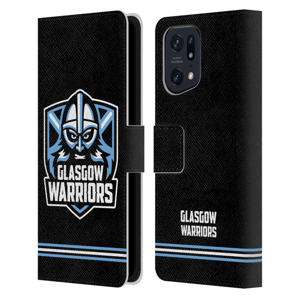 Glasgow Warriors Logo Stripes Black Leather Book Wallet Case Cover For OPPO Find X5