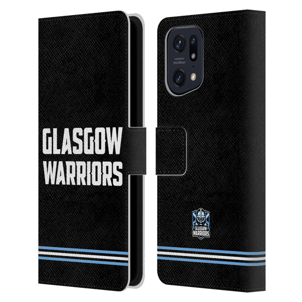 Glasgow Warriors Logo Text Type Black Leather Book Wallet Case Cover For OPPO Find X5