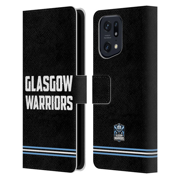 Glasgow Warriors Logo Text Type Black Leather Book Wallet Case Cover For OPPO Find X5 Pro