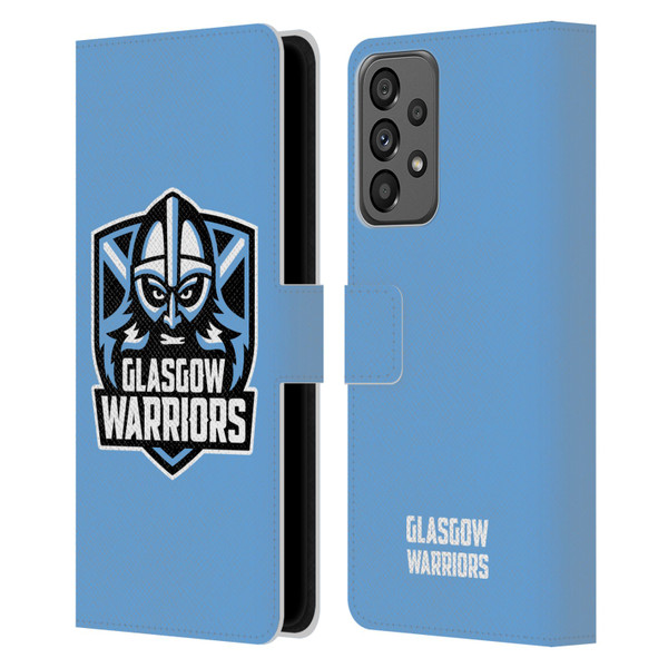 Glasgow Warriors Logo Plain Blue Leather Book Wallet Case Cover For Samsung Galaxy A73 5G (2022)