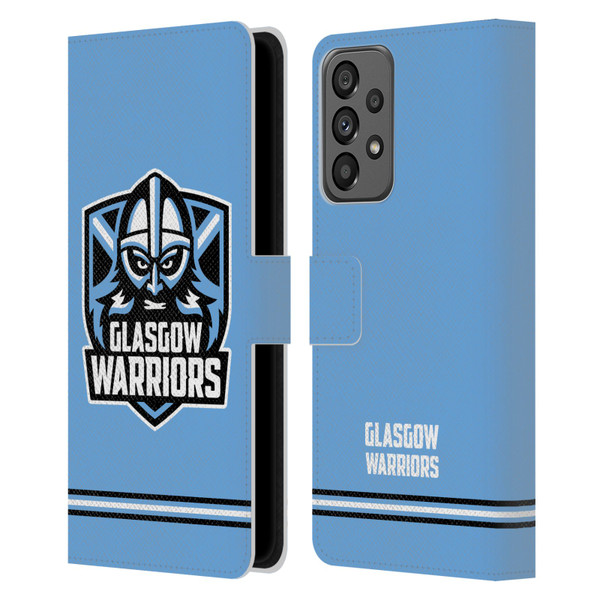 Glasgow Warriors Logo Stripes Blue Leather Book Wallet Case Cover For Samsung Galaxy A73 5G (2022)