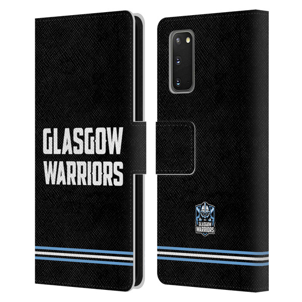 Glasgow Warriors Logo Text Type Black Leather Book Wallet Case Cover For Samsung Galaxy S20 / S20 5G