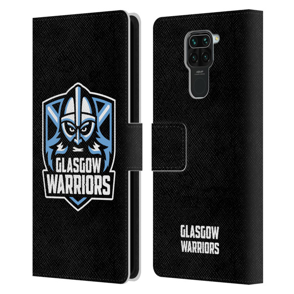 Glasgow Warriors Logo Plain Black Leather Book Wallet Case Cover For Xiaomi Redmi Note 9 / Redmi 10X 4G