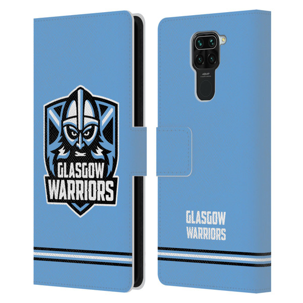 Glasgow Warriors Logo Stripes Blue Leather Book Wallet Case Cover For Xiaomi Redmi Note 9 / Redmi 10X 4G