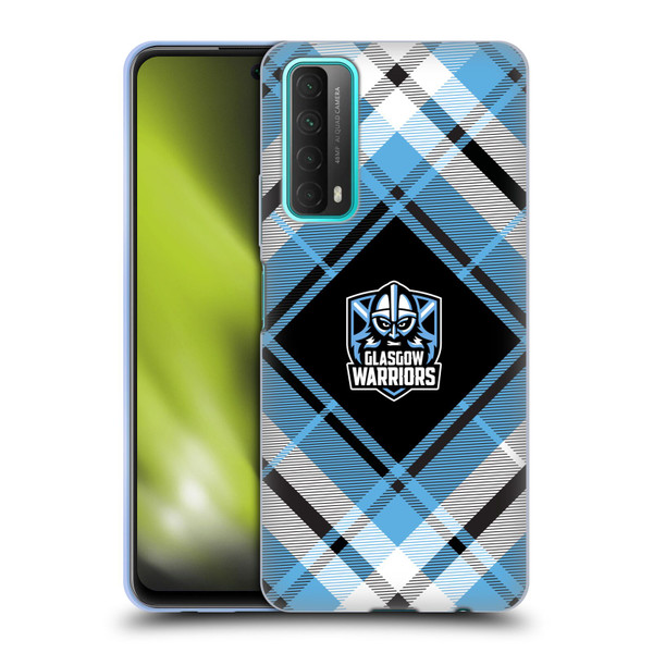 Glasgow Warriors Logo 2 Diagonal Tartan Soft Gel Case for Huawei P Smart (2021)