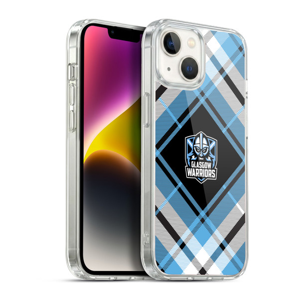 Glasgow Warriors Logo 2 Diagonal Tartan Soft Gel Case for Apple iPhone 14