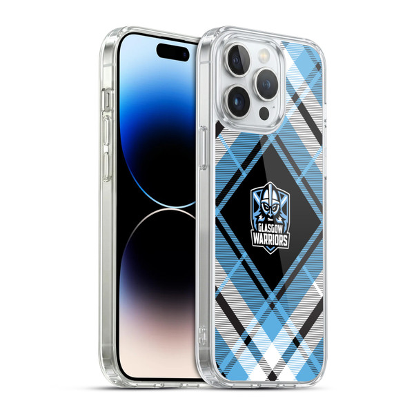 Glasgow Warriors Logo 2 Diagonal Tartan Soft Gel Case for Apple iPhone 14 Pro Max & MagSafe