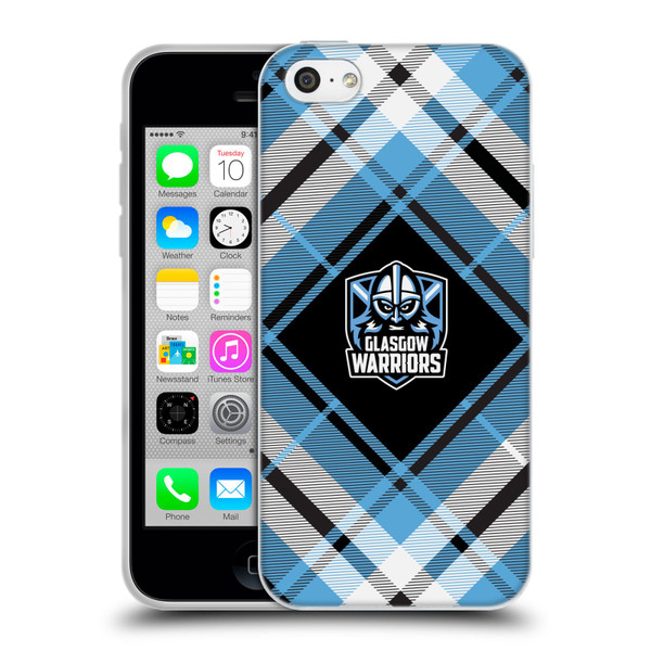 Glasgow Warriors Logo 2 Diagonal Tartan Soft Gel Case for Apple iPhone 5c