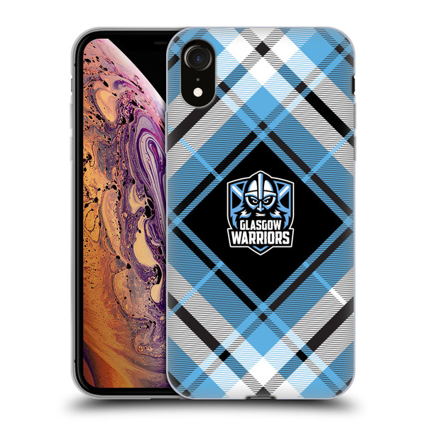 Glasgow Warriors Logo 2 Diagonal Tartan Soft Gel Case for Apple iPhone XR