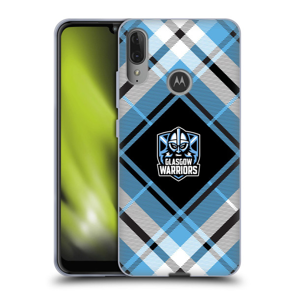 Glasgow Warriors Logo 2 Diagonal Tartan Soft Gel Case for Motorola Moto E6 Plus