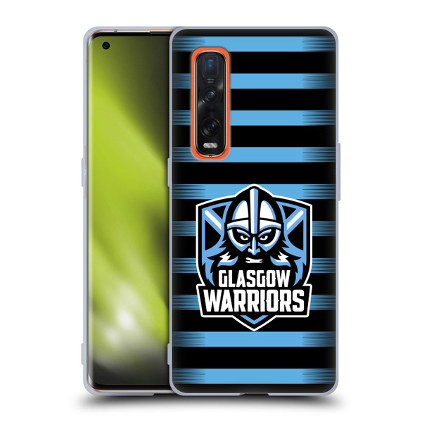 Glasgow Warriors Logo 2 Stripes Soft Gel Case for OPPO Find X2 Pro 5G