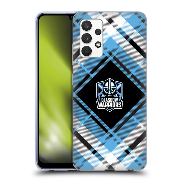 Glasgow Warriors Logo 2 Diagonal Tartan Soft Gel Case for Samsung Galaxy A32 (2021)